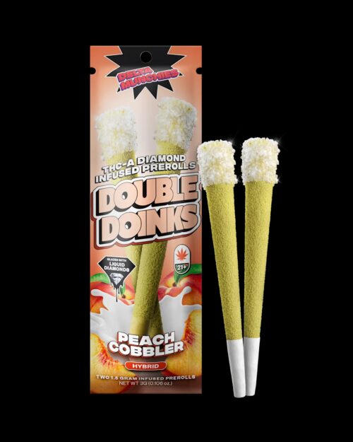 Delta Munchies Double Doinks THCA Diamond Pre-Rolls Peach Cobbler