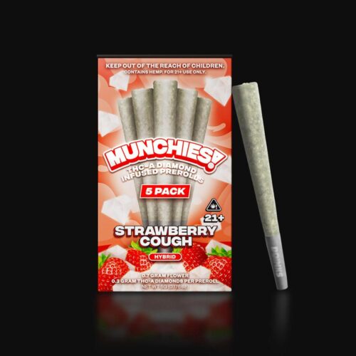 Strawberry Cough Munchies 1G 5 Pack THCA Pre-Rolls THCA diamond Prerolls